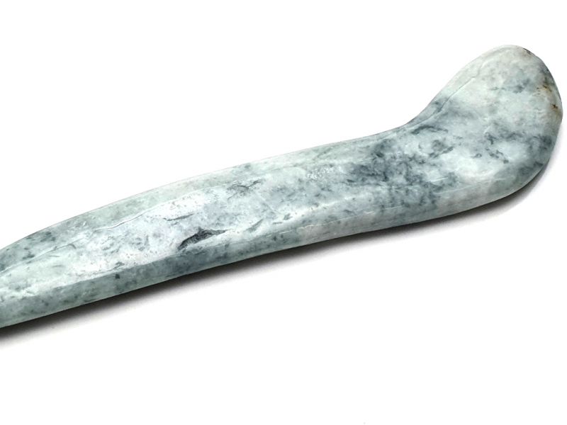 Medicina Tradicional China - Jade Gua Sha Stick - Blanco manchado 2