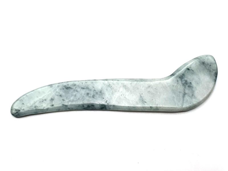 Medicina Tradicional China - Jade Gua Sha Stick - Blanco manchado 1