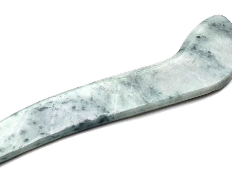 Medicina Tradicional China - Jade Gua Sha Stick - Blanco manchado 2