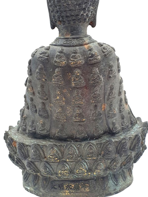 Messing Statue Buddha mit kleinen Buddha bedeckt 4