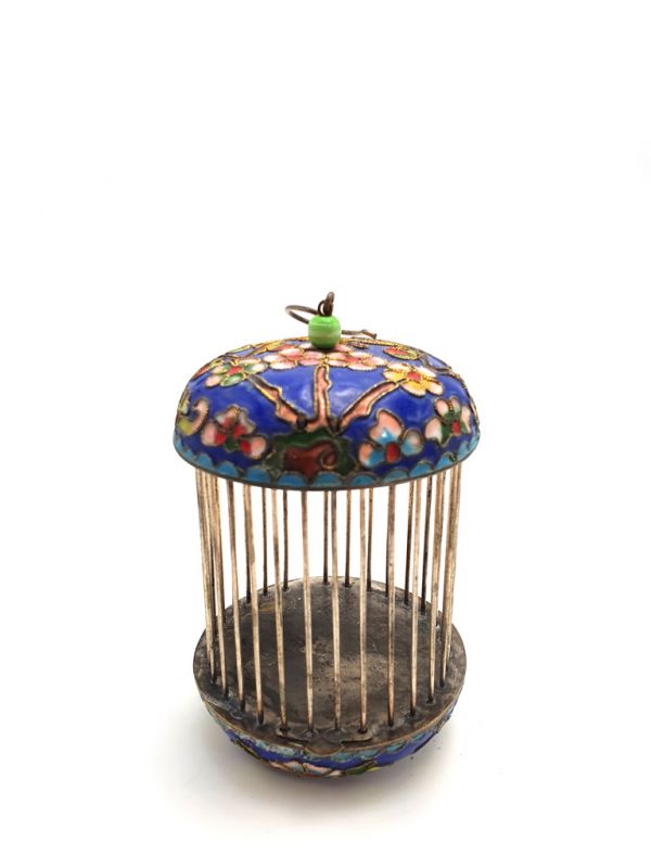 Metal Cloisonné Crickets Boxe Bird Blue 2