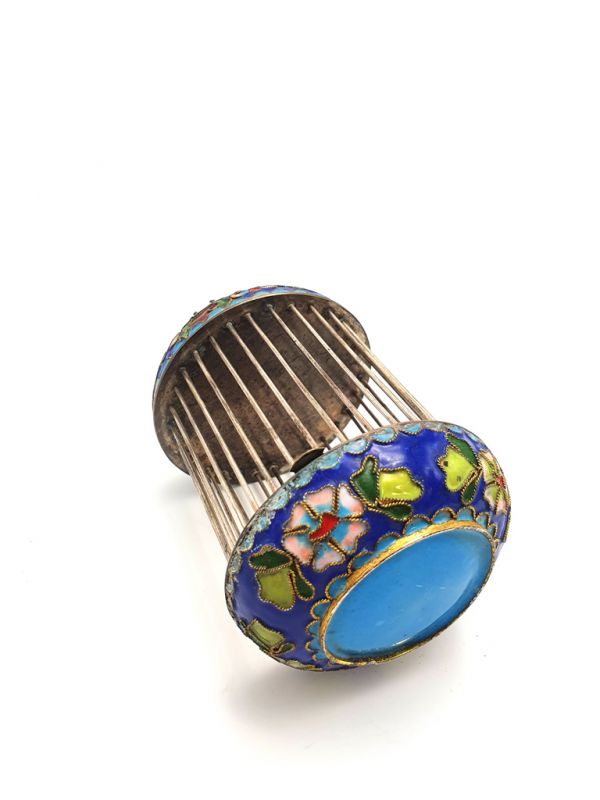 Metal Cloisonné Crickets Boxe Bird Blue 4