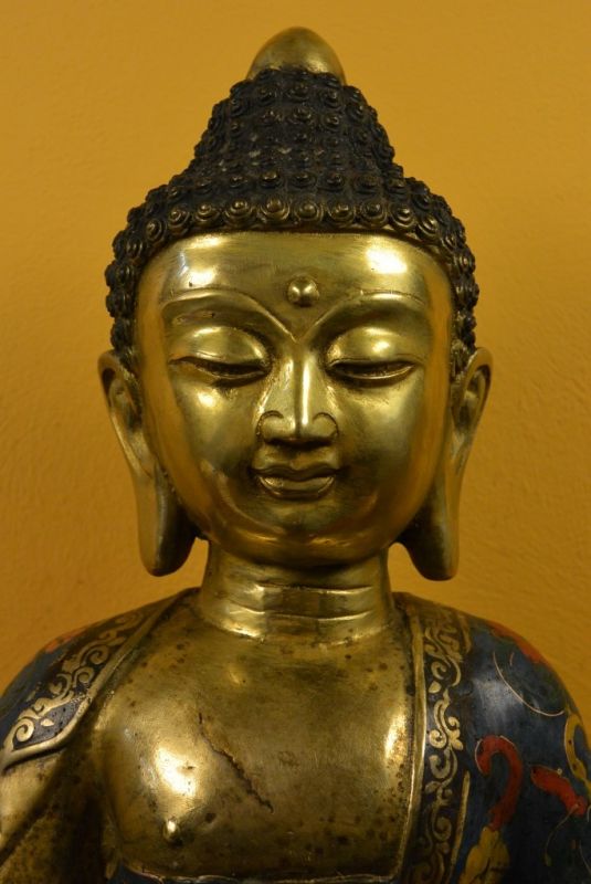 Metall Cloisonné Statue Asiatischen Buddha 1 2