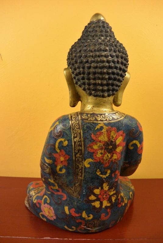 Metall Cloisonné Statue Asiatischen Buddha 1 5