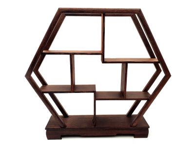 Meuble Chinois miniature - Étagère forme Hexagone