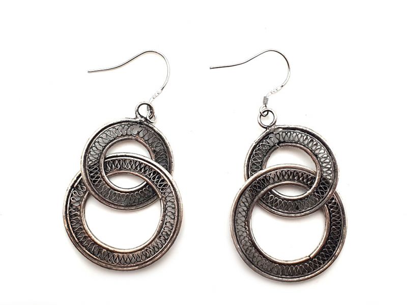 Miao Ethnic Earrings 2 Circles 1
