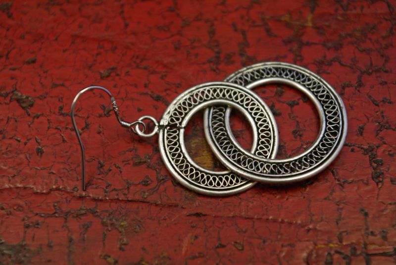 Miao Ethnic Earrings 2 Circles 3