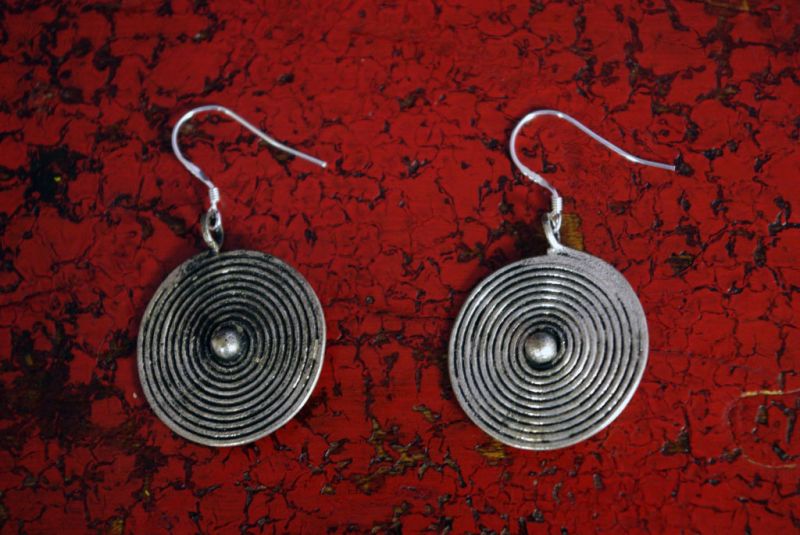 Miao Ethnic Earrings Small Spiral 1