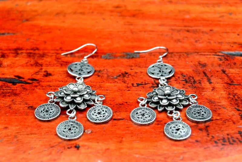 Miao Ohrringe Blumen und Kreise 2