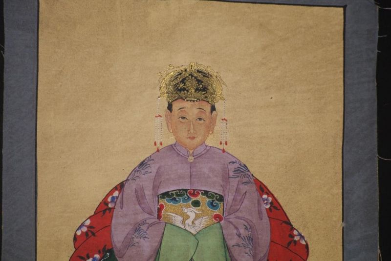 Ming Kleine Ahnenpaare und Kaiser Malerei Fuchsie 4