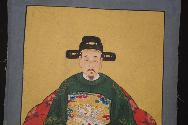 Ming Kleine Ahnenpaare und Kaiser Malerei Grün 4