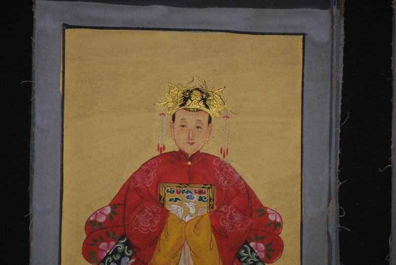 Ming Kleine Ahnenpaare und Kaiser Malerei Hellrot 3