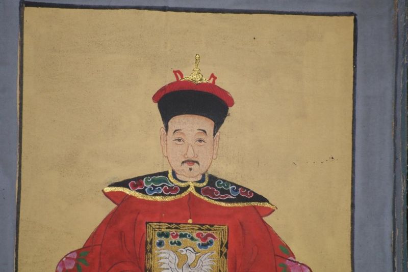 Ming Kleine Ahnenpaare und Kaiser Malerei Hellrot 4