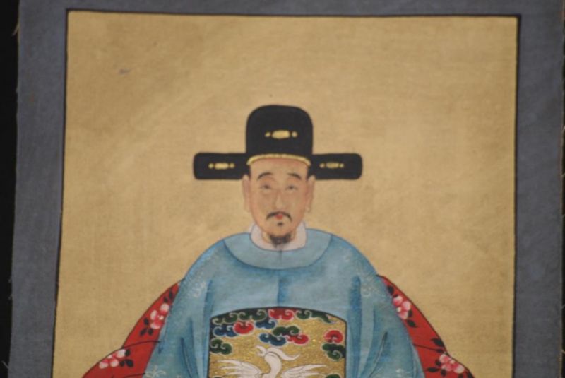 Ming Kleine Ahnenpaare und Kaiser Malerei Himmelblau 3