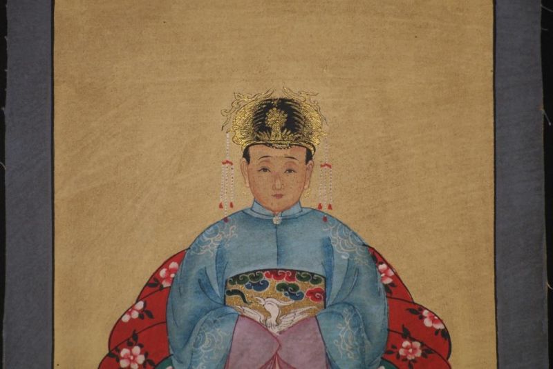 Ming Kleine Ahnenpaare und Kaiser Malerei Himmelblau 4