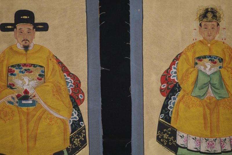 Ming Kleine Ahnenpaare und Kaiser Malerei Kaiser Gelb 2