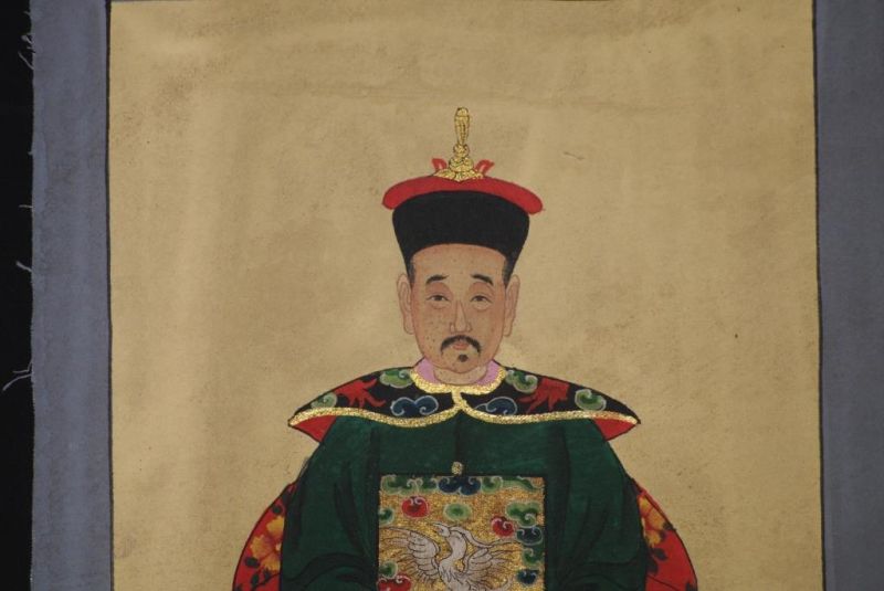 Ming Kleine Ahnenpaare und Kaiser Malerei Kaiser grün 3