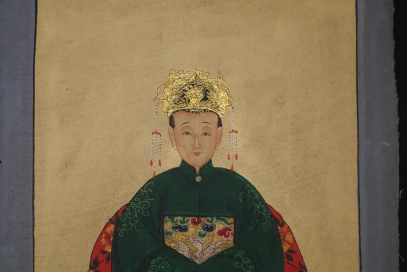 Ming Kleine Ahnenpaare und Kaiser Malerei Kaiser grün 4