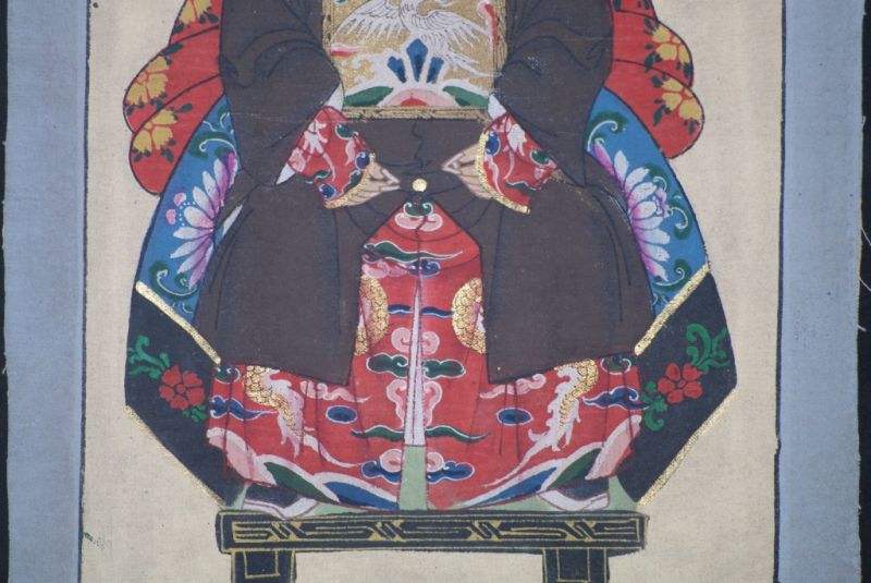 Ming Kleine Ahnenpaare und Kaiser Malerei Khaki 5