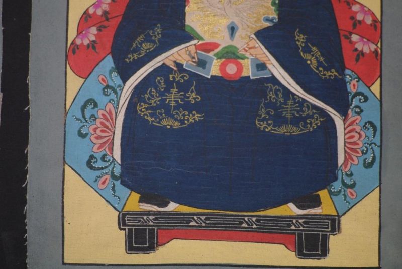Ming Kleine Ahnenpaare und Kaiser Malerei Marineblau 5