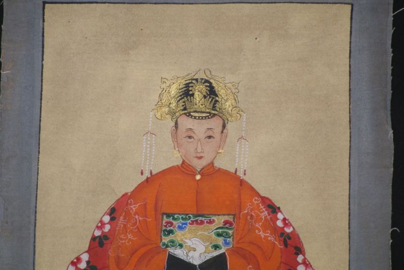 Ming Kleine Ahnenpaare und Kaiser Malerei Orange 3