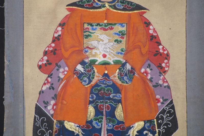Ming Kleine Ahnenpaare und Kaiser Malerei Orange 5