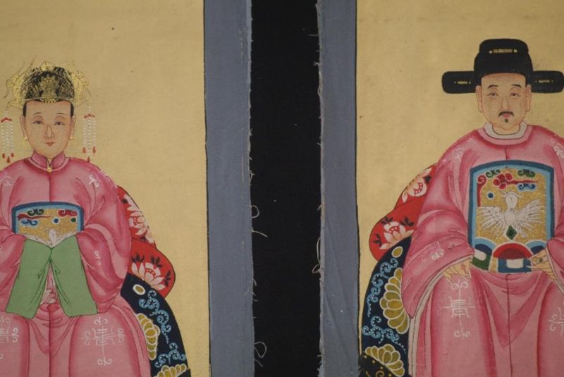 Ming Kleine Ahnenpaare und Kaiser Malerei Rosa 2