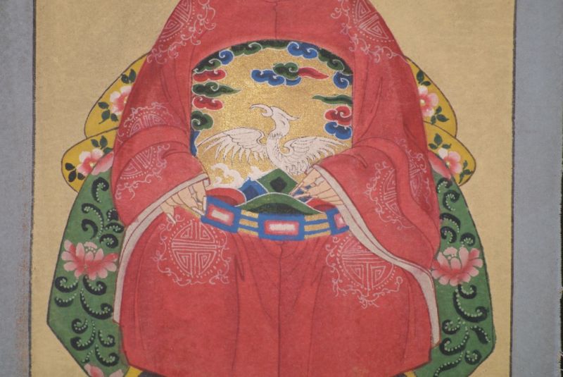 Ming Kleine Ahnenpaare und Kaiser Malerei Rot 5