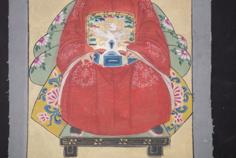 Ming Kleine Ahnenpaare und Kaiser Malerei Rot 4