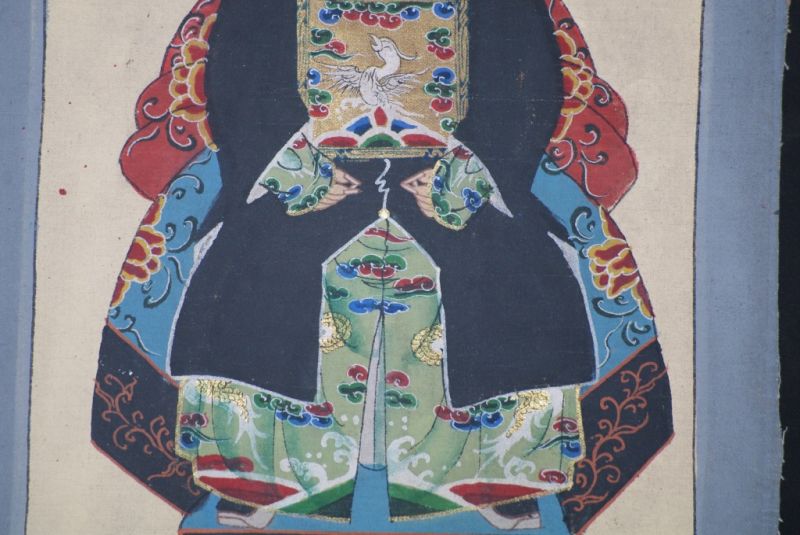 Ming Kleine Ahnenpaare und Kaiser Malerei Schwarz 5