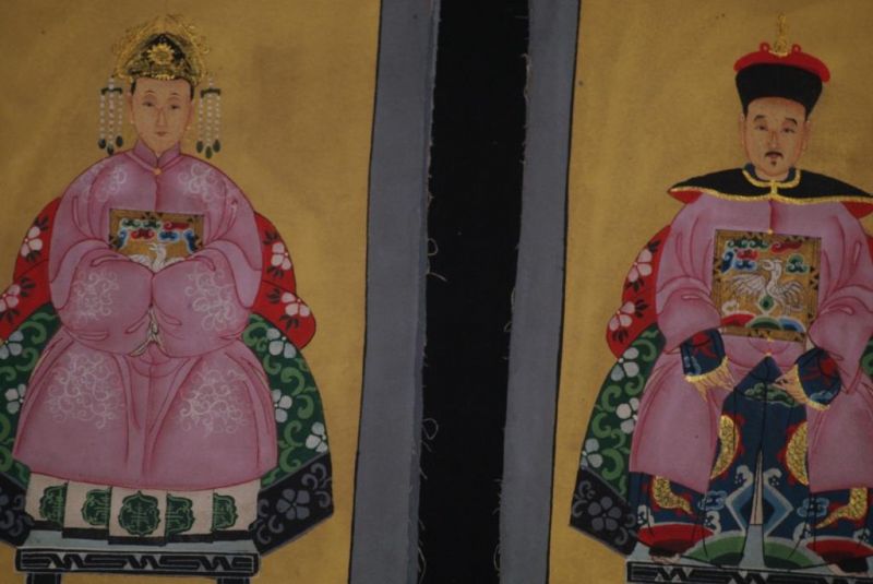 Ming Kleine Ahnenpaare und Kaiser Malerei Violett 2