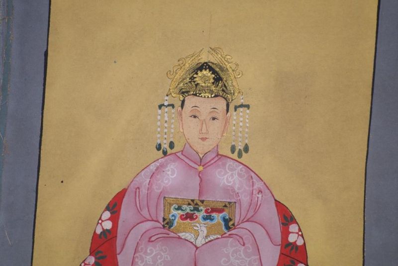 Ming Kleine Ahnenpaare und Kaiser Malerei Violett 3