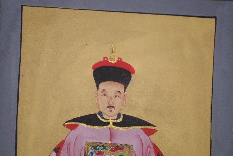 Ming Kleine Ahnenpaare und Kaiser Malerei Violett 4