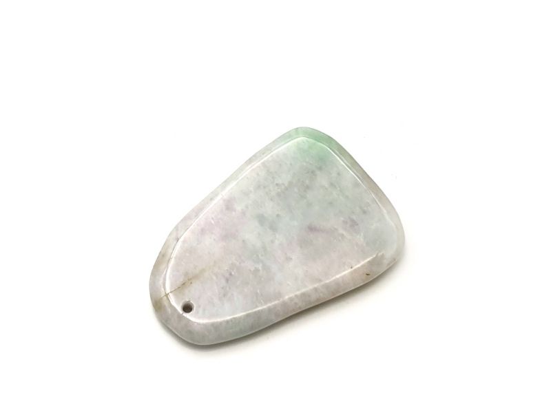 Mini Gua Sha en Jade real - Blanco y verde 1