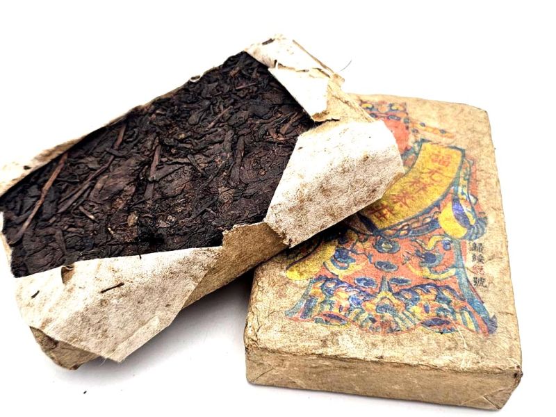 Mittlerer antiker Pu-Erh-Teeklotz - Dekor & Erbe - Gott des Wohlstands 3