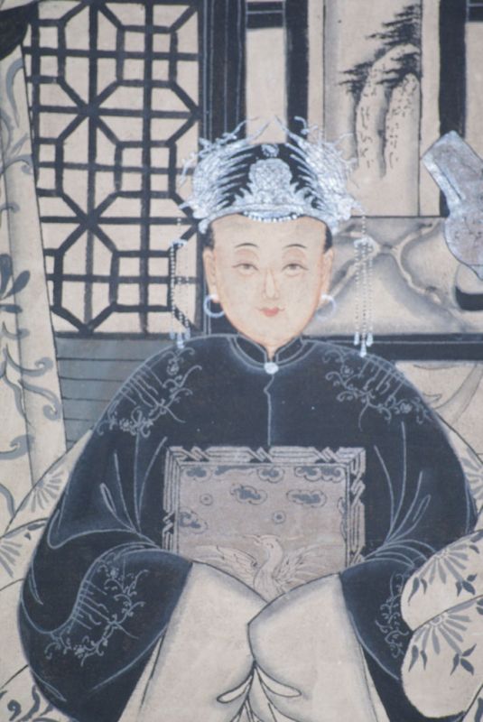 Moderne Chinesische Ahnenbilder Qing-Dynastie 2 Personen 3