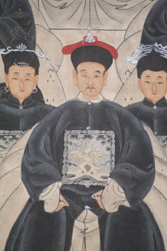 Moderne Chinesische Ahnenbilder Qing-Dynastie 9 Personen 5