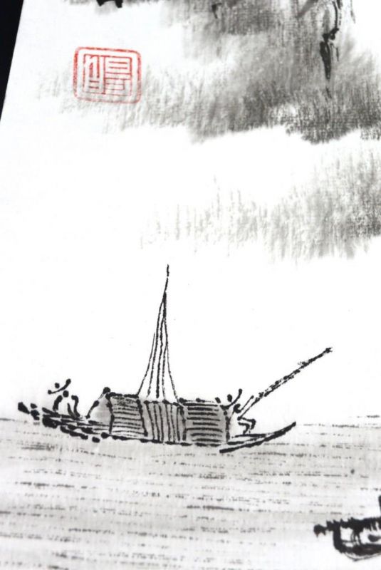 Moderne chinesische Malerei - Aquarell auf Reispapier - China-Landschaft 2