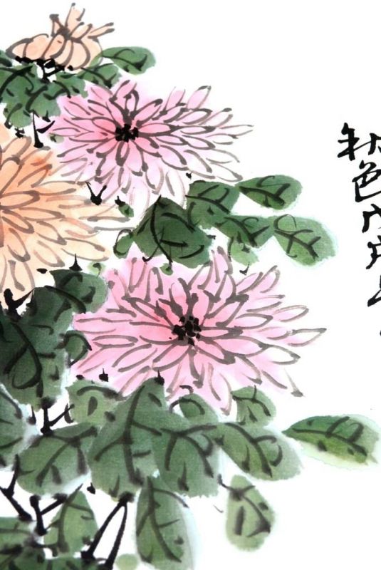 Moderne chinesische Malerei - Aquarell auf Reispapier - Frühling 2