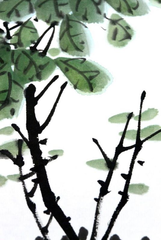 Moderne chinesische Malerei - Aquarell auf Reispapier - Frühling 3