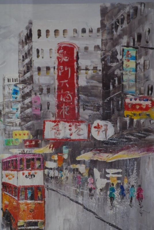 Moderne chinesische Malerei auf Leinwand - Ölgemälde - HongKong 1 3