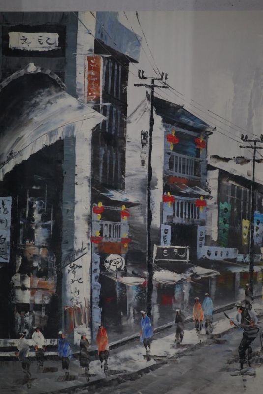 Moderne chinesische Malerei auf Leinwand - Ölgemälde - HongKong 2 2