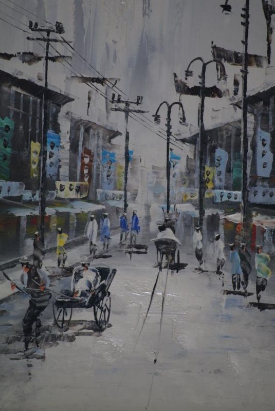 Moderne chinesische Malerei auf Leinwand - Ölgemälde - HongKong 2 3