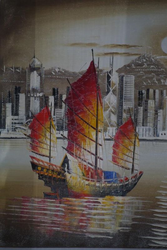 Moderne chinesische Malerei auf Leinwand - Ölgemälde - HongKong 3 2