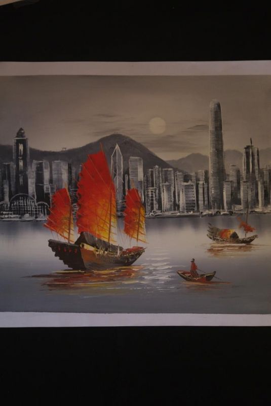 Moderne chinesische Malerei auf Leinwand - Ölgemälde - HongKong 5 2