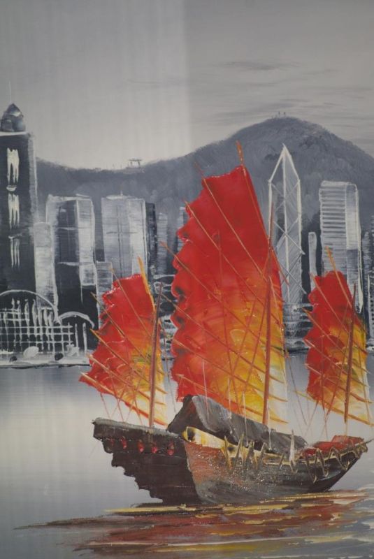 Moderne chinesische Malerei auf Leinwand - Ölgemälde - HongKong 5 3