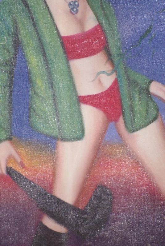 Moderne chinesische Malerei auf Leinwand - Ölgemälde - Sexy Frau 3 3