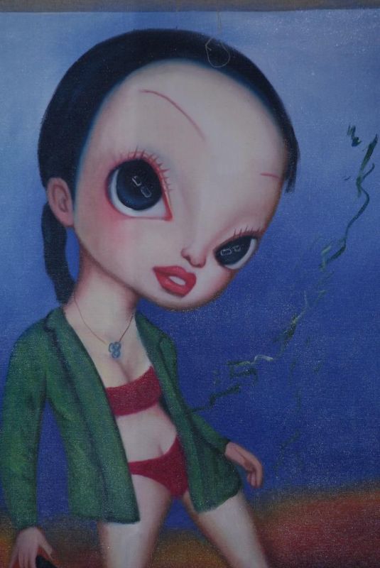 Moderne chinesische Malerei auf Leinwand - Ölgemälde - Sexy Frau 2