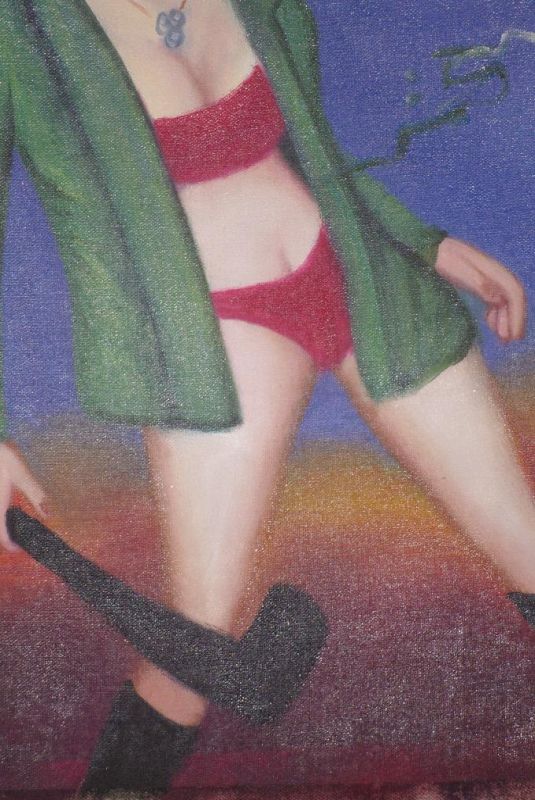 Moderne chinesische Malerei auf Leinwand - Ölgemälde - Sexy Frau 3