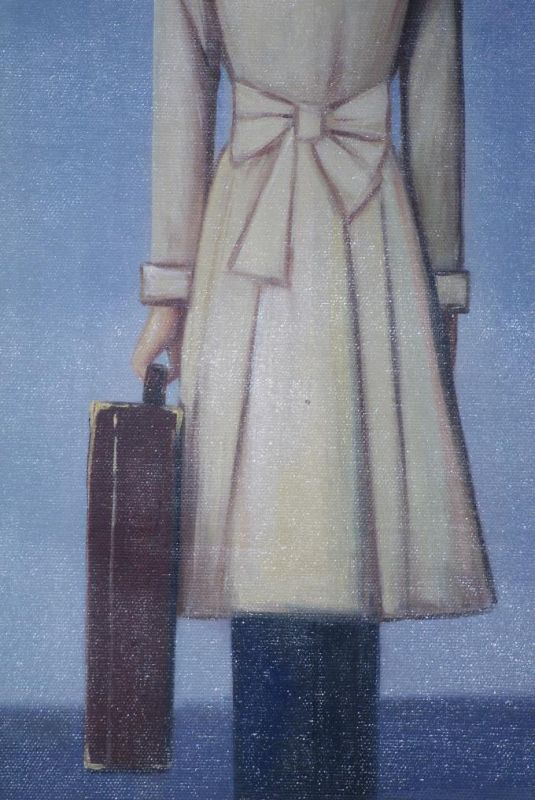 Moderne chinesische Malerei auf Leinwand - Ölgemälde - Zurück Frau 3